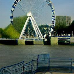 generated: a view of the Milllenium Wheel from the Thames #0